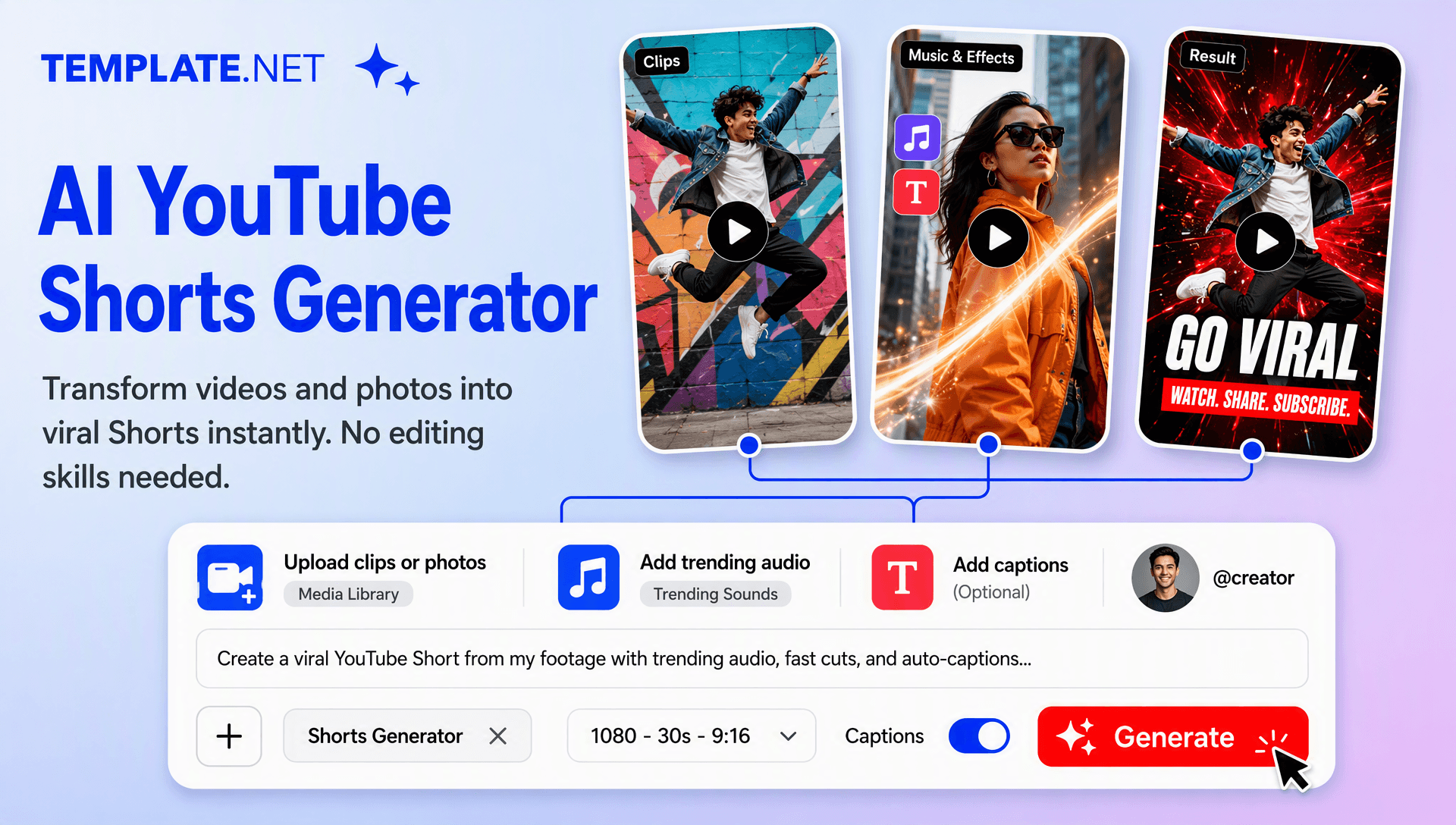 AI YouTube Shorts Generator – Create Viral Short Videos from any URL